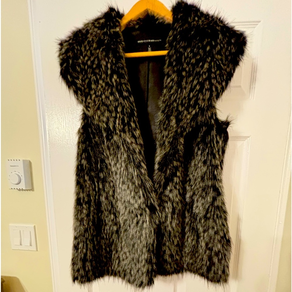 Whit House Black Market Faux Fur Vest